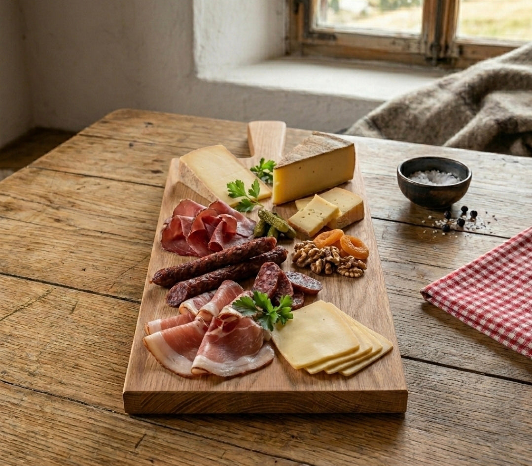 Servier- und Holzschneidebrett aus Buche 60 x 20 cm – mit natürlicher Holzmaserung